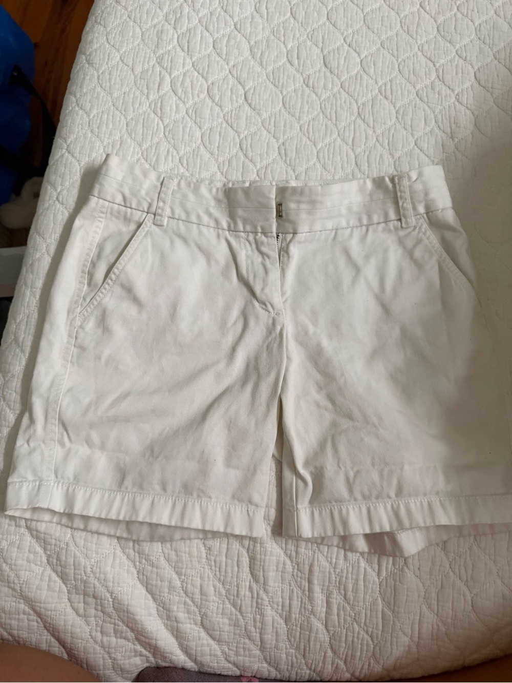 J. Crew White Mid-Rise Cotton Bermuda Shorts